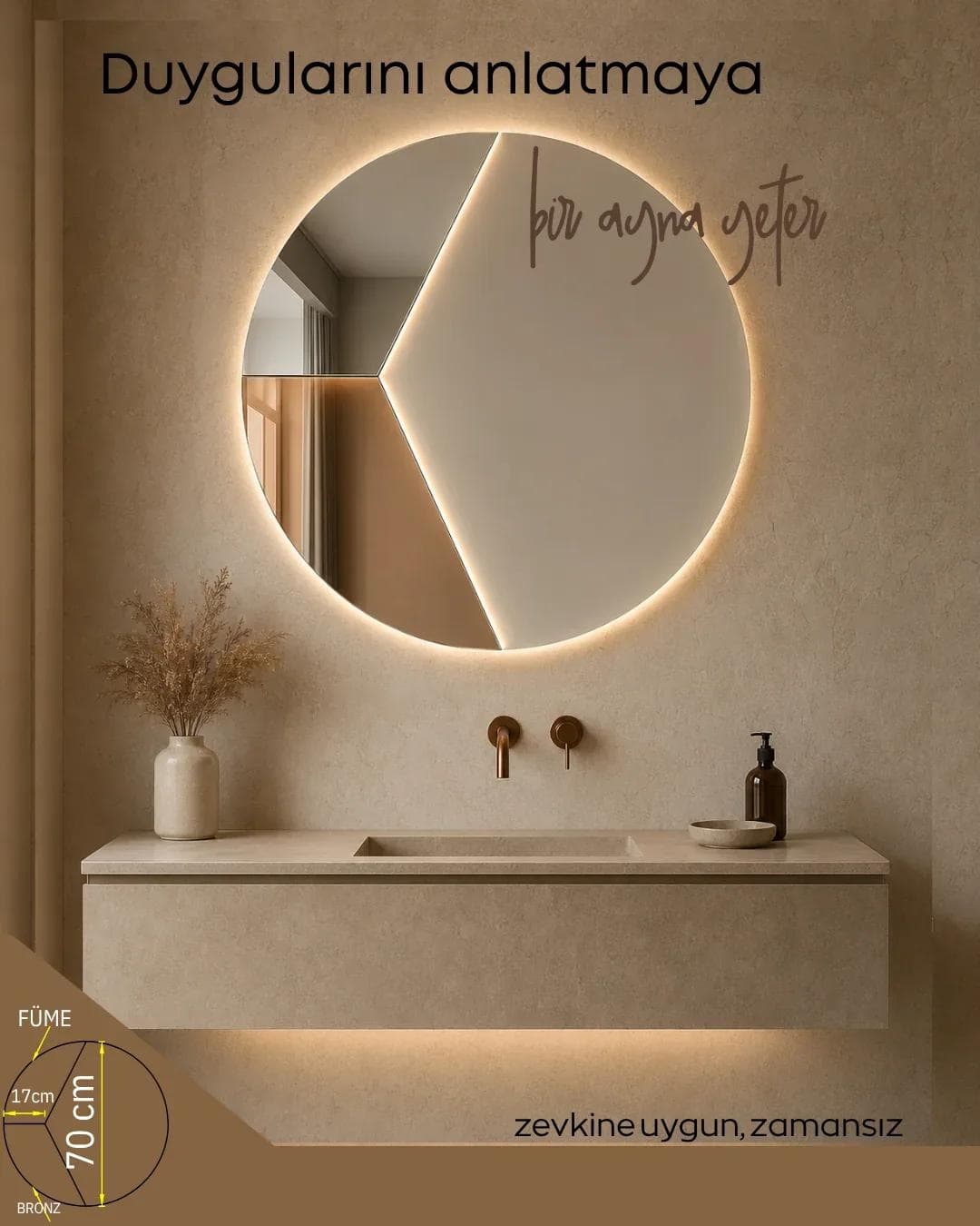 Prizma 70 LED Dekoratif Ayna